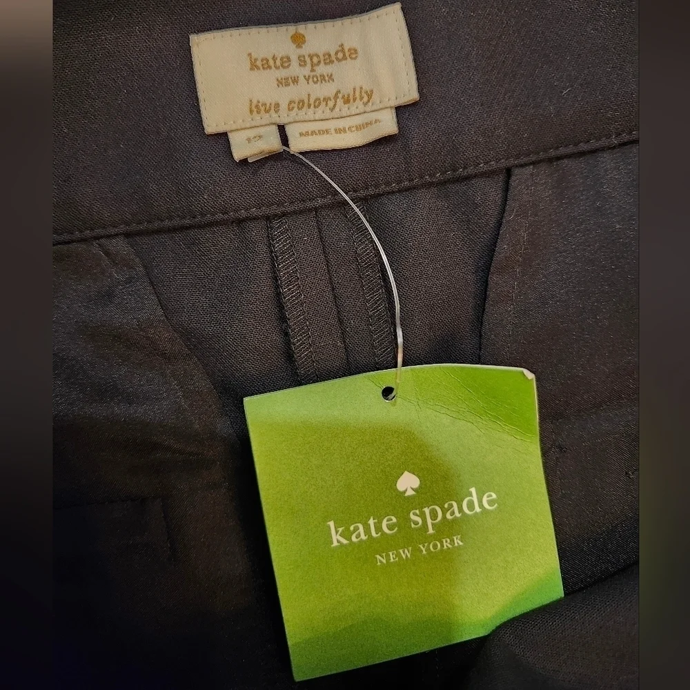 Kate Spade‎ Rambling Roses Black Stretch Twill Culotte size 12 New with Tags
